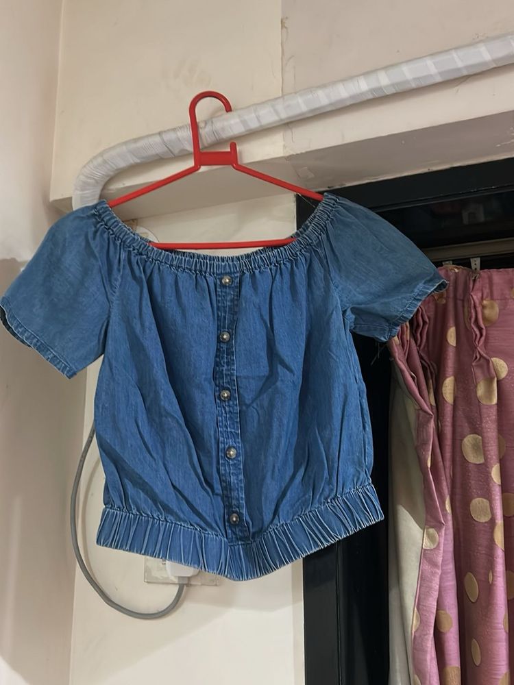 Denim Off-Shoulder Top