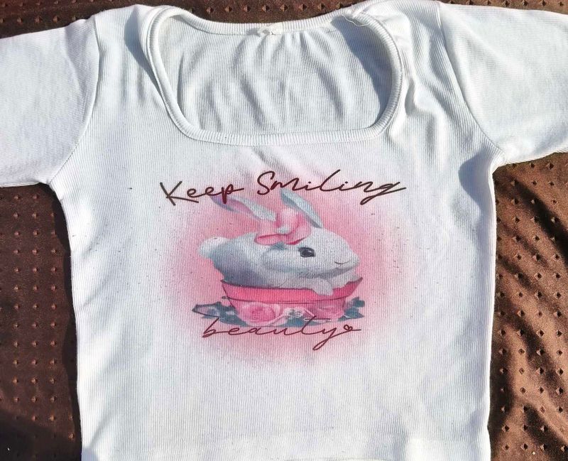 Bunny Graphic Crop Top