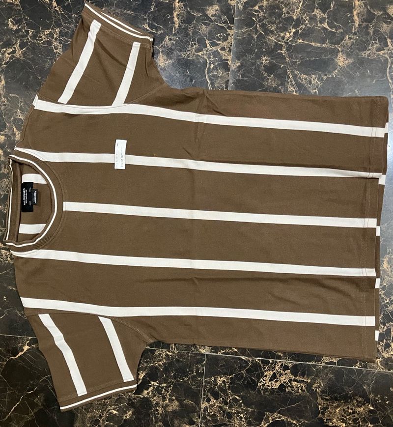ASOS Brown Stripe Tee - Size M