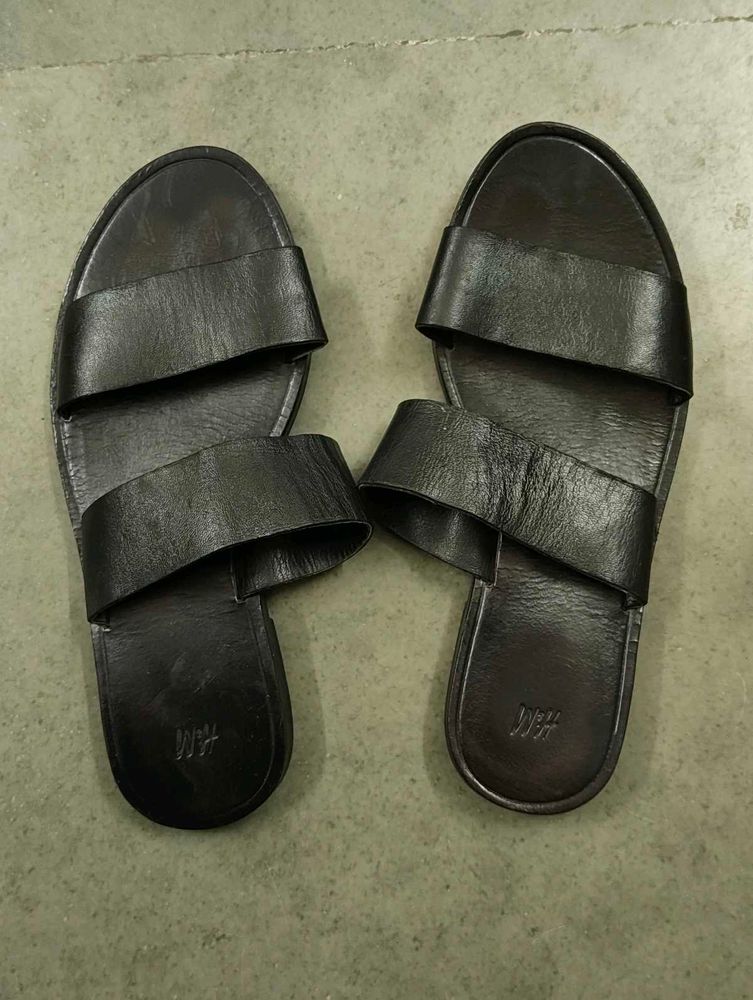 H&amp;M Black Leather Sandals