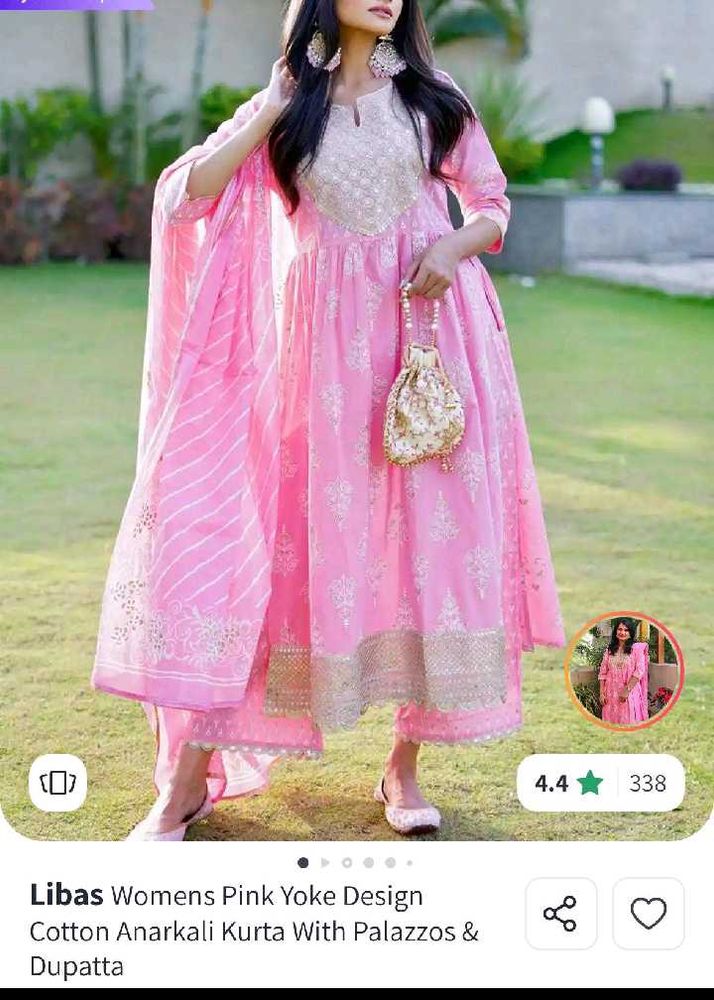 Libas Pink Anarkali Kurta Set
