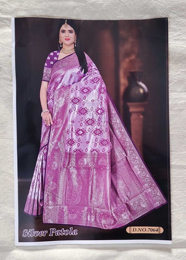 Silver Patola Saree