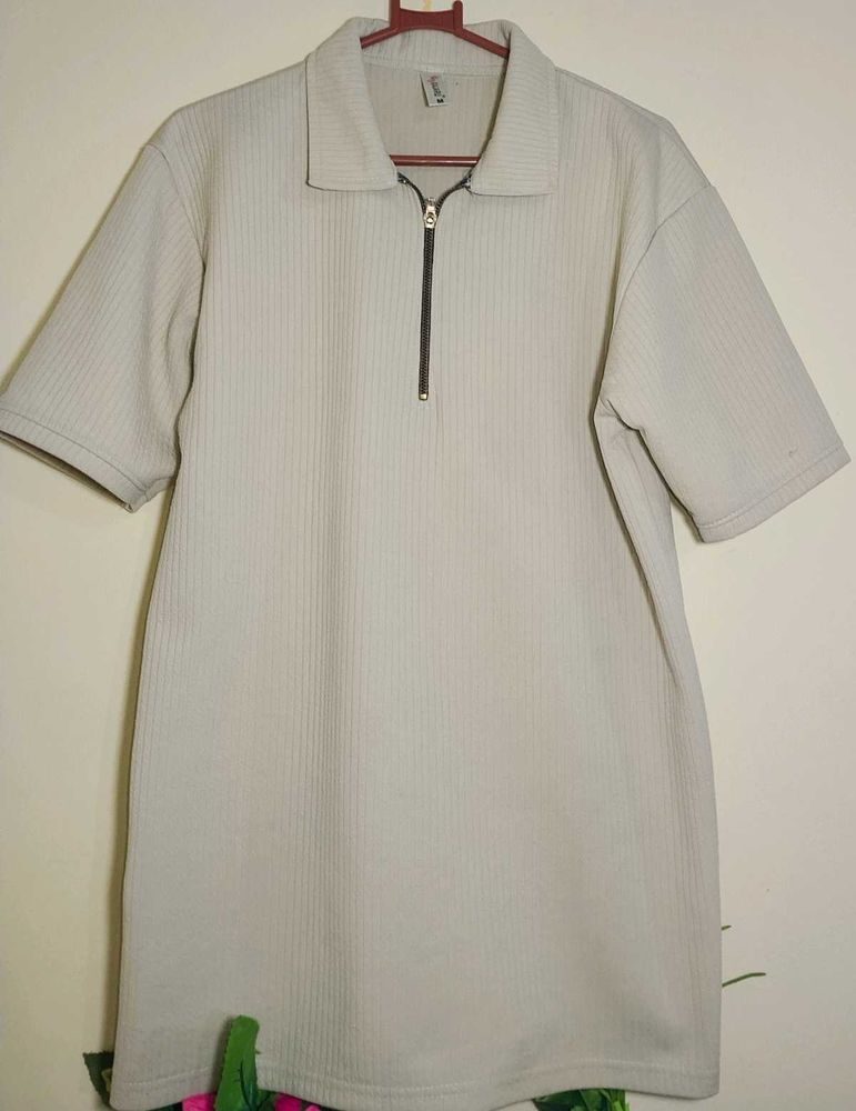 mens white Korean Polo t-shirt