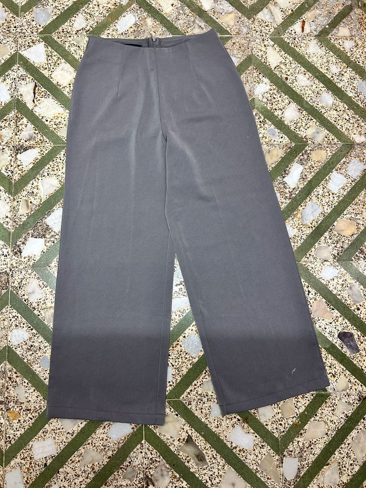 Grey Wide Leg Trousers