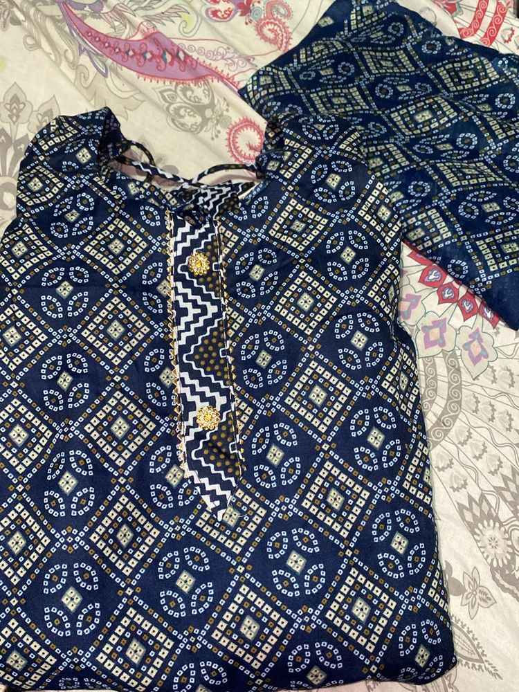 Navy Blue Indian Kurti Nd Pent Duppata