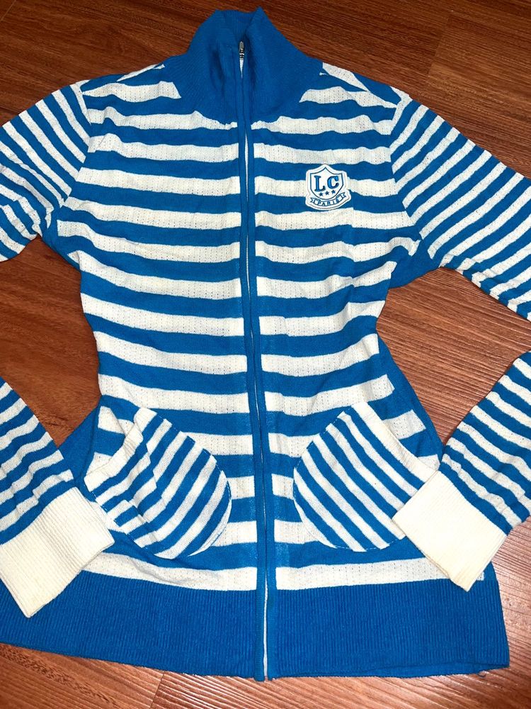 Rare Y2K It Girl Fitted Zip Up Semi Wooden Top