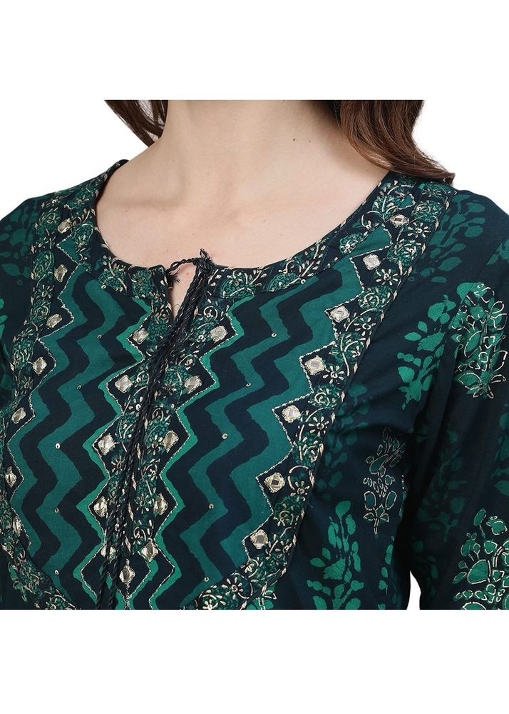Women&#39;s Cotton 2A-Line Embroidered Kurta Dress