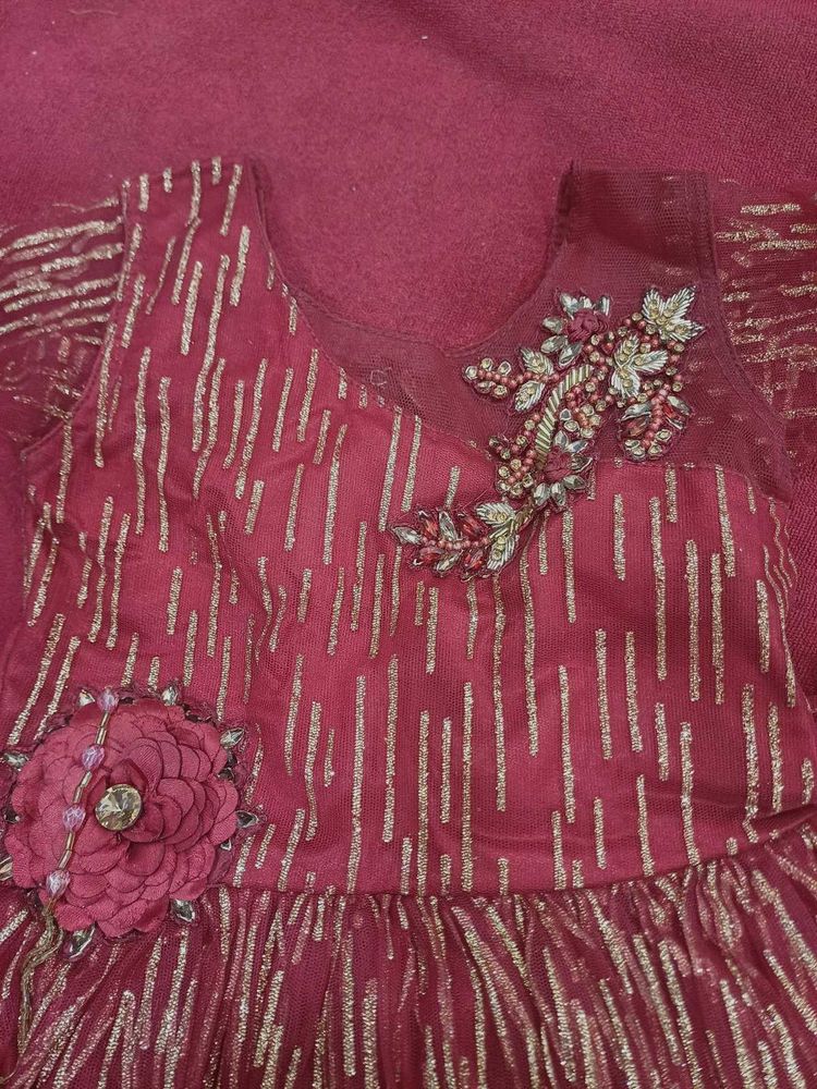 Red Net Frock