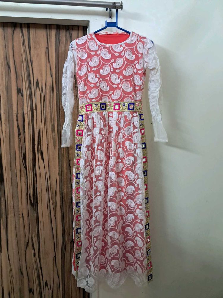 ETHNIC NYRA CUT LONG DRESS