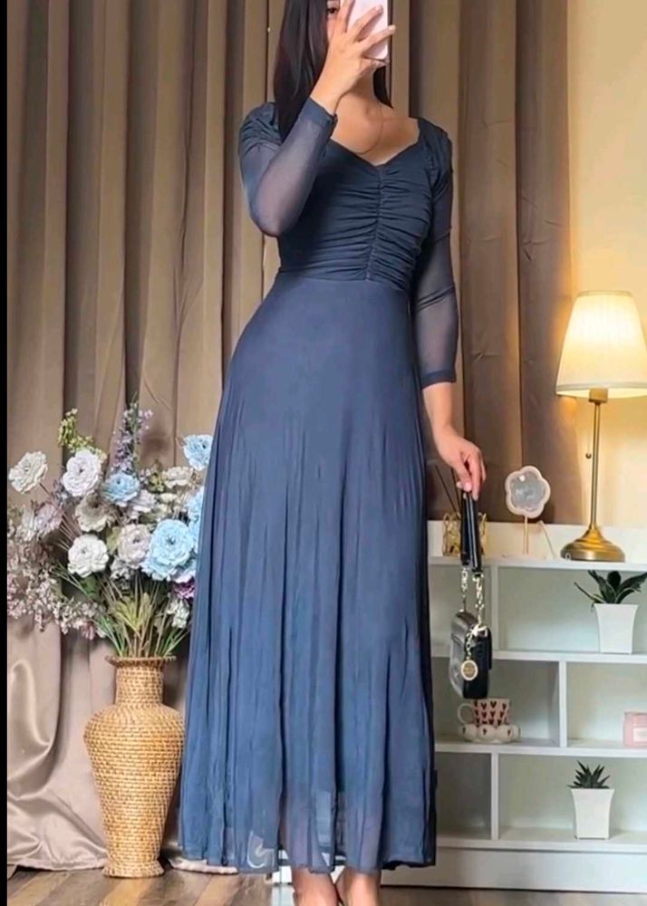 Elegant Blue Maxi Dress