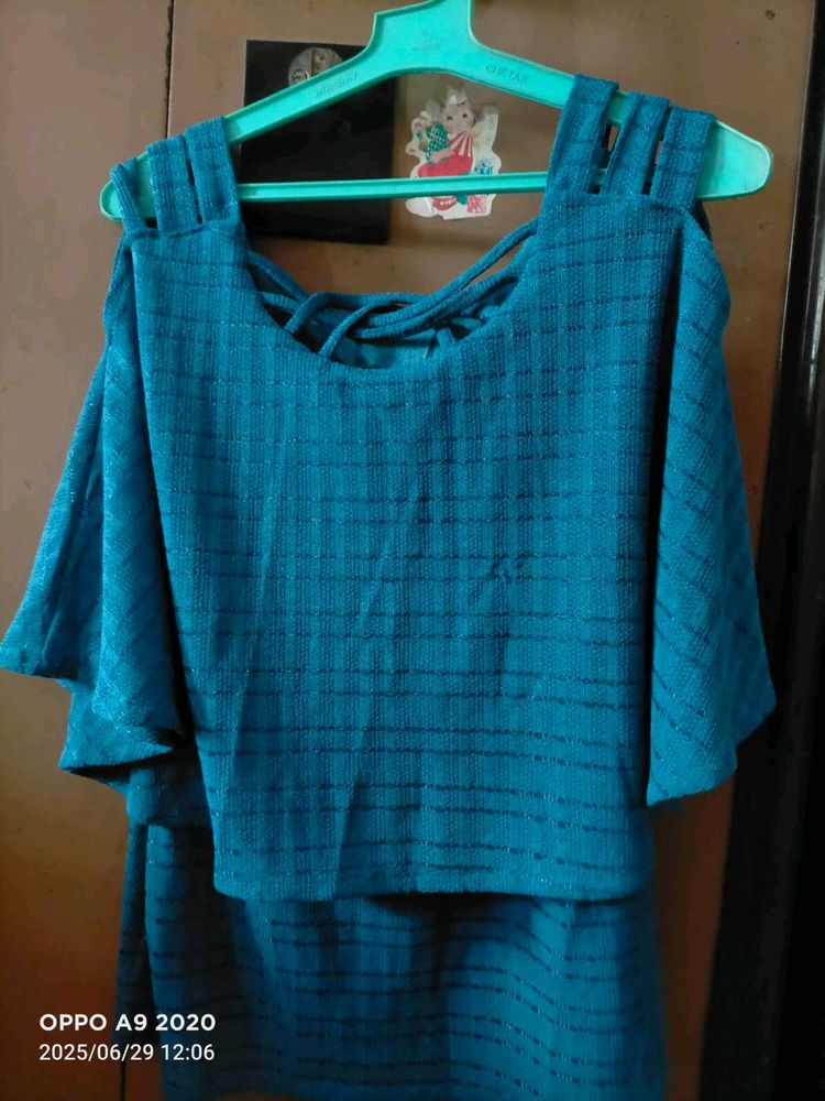 Blue Flowy Top