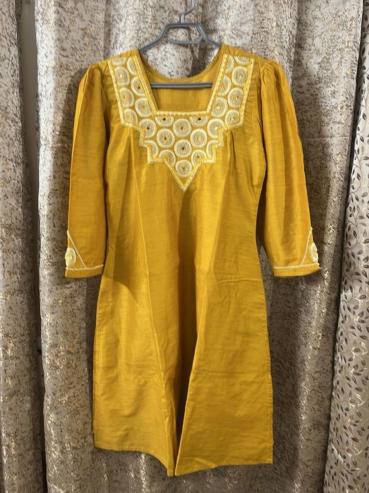 Vintage Gold Embroidered Dress