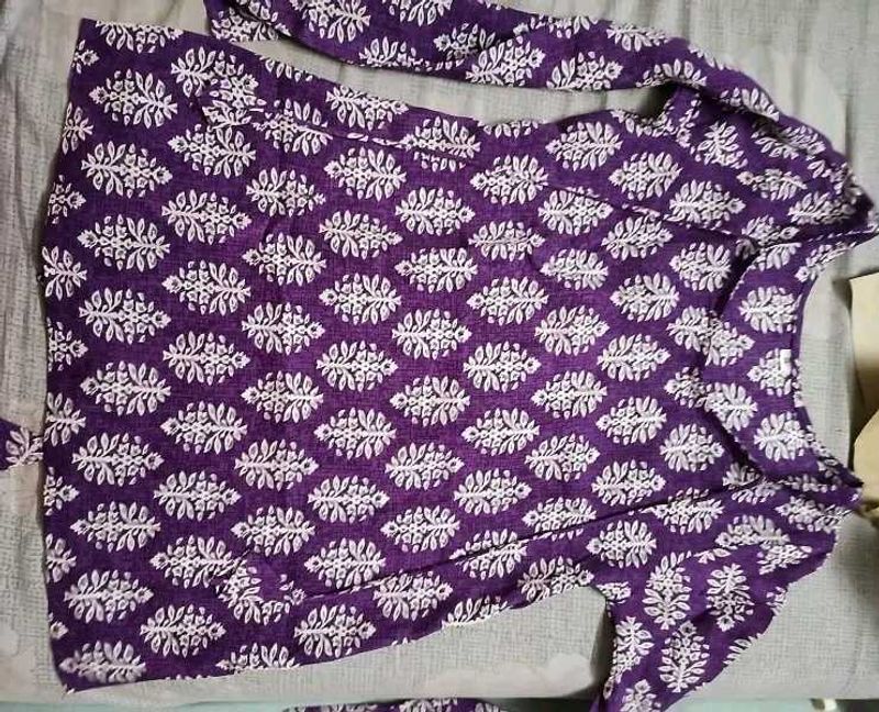 Purple Full Sleeve Corset Kurti