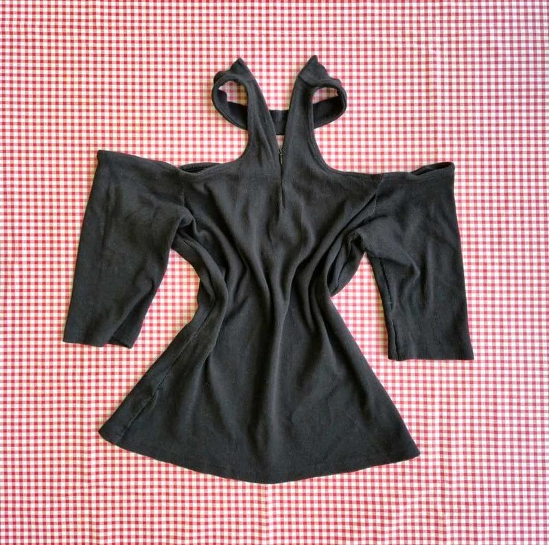 Unique Black Cutout Top