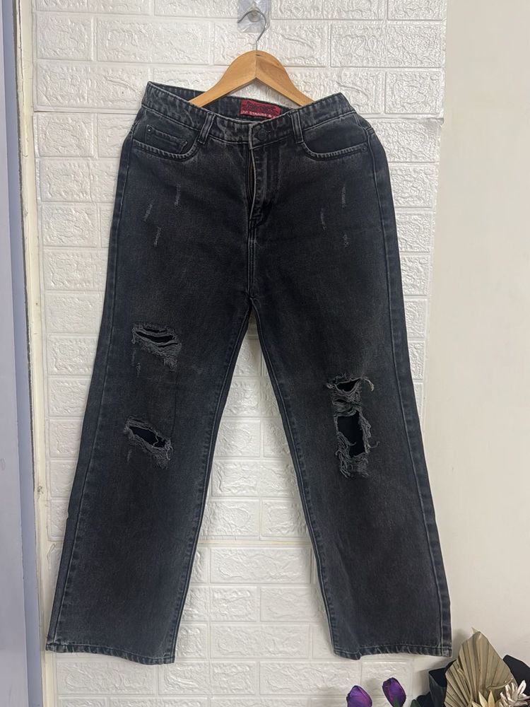 Ripped Wide Leg Jeans