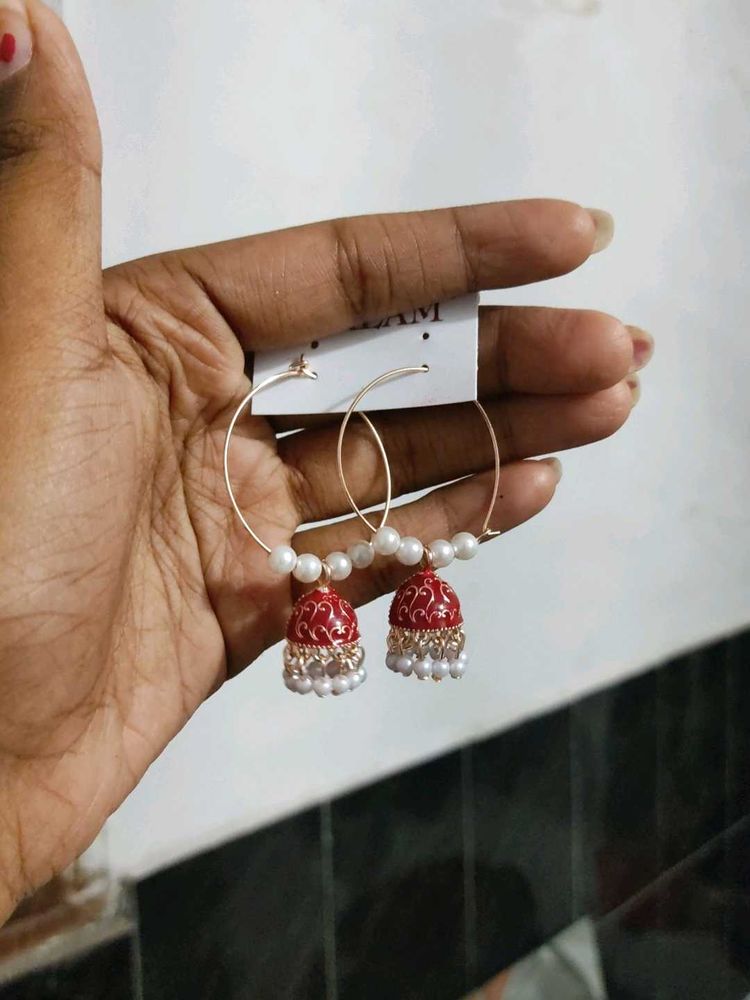 Red Jhumkas