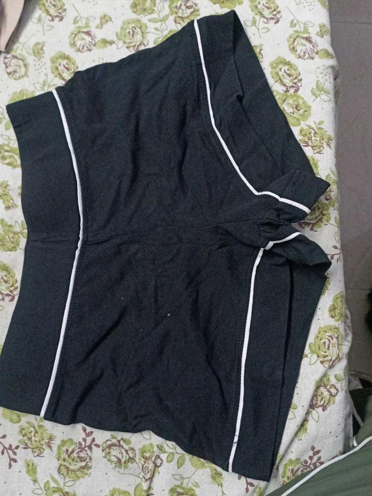 Black &amp; White Trim Shorts