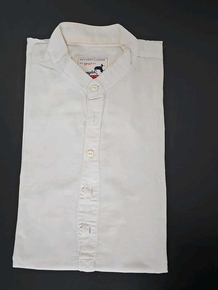 Wrangler Authentic Denim Chinese Collar Shirt