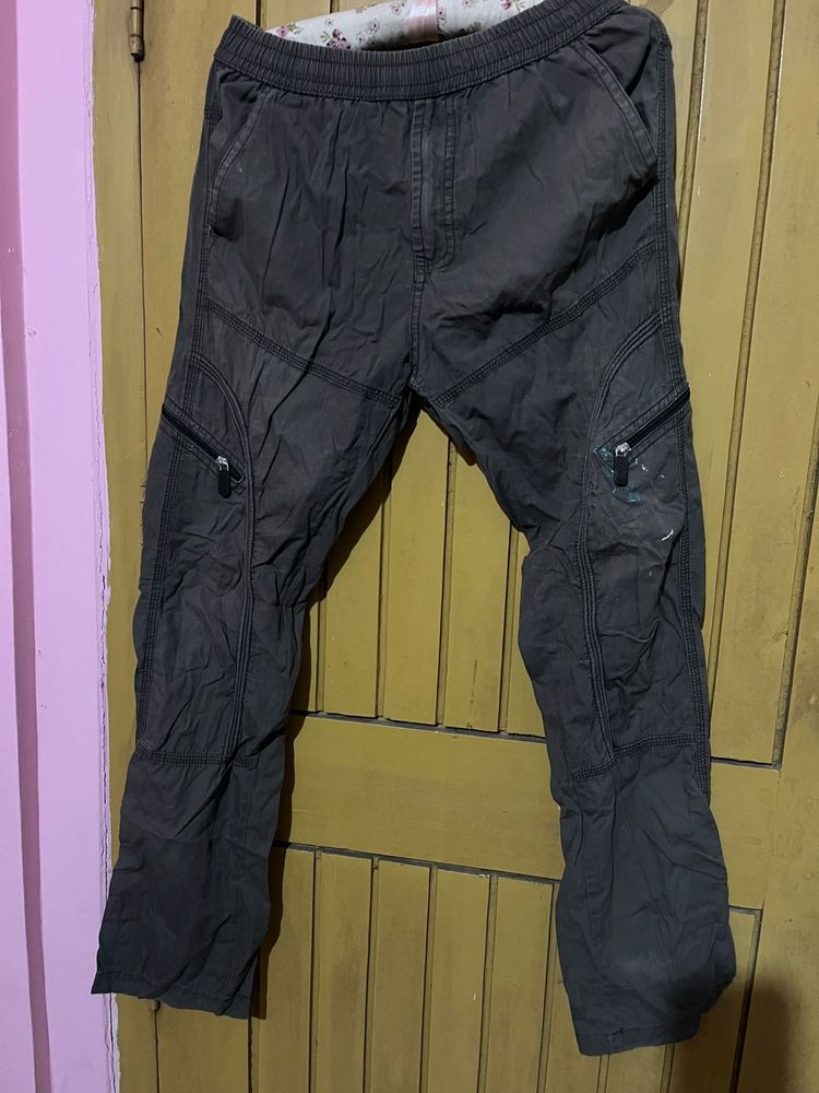 Light Bottle Green Cotton Cargo Pants
