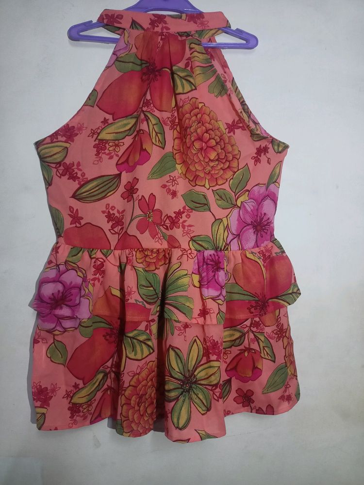 Floral Cut Sleeves Top