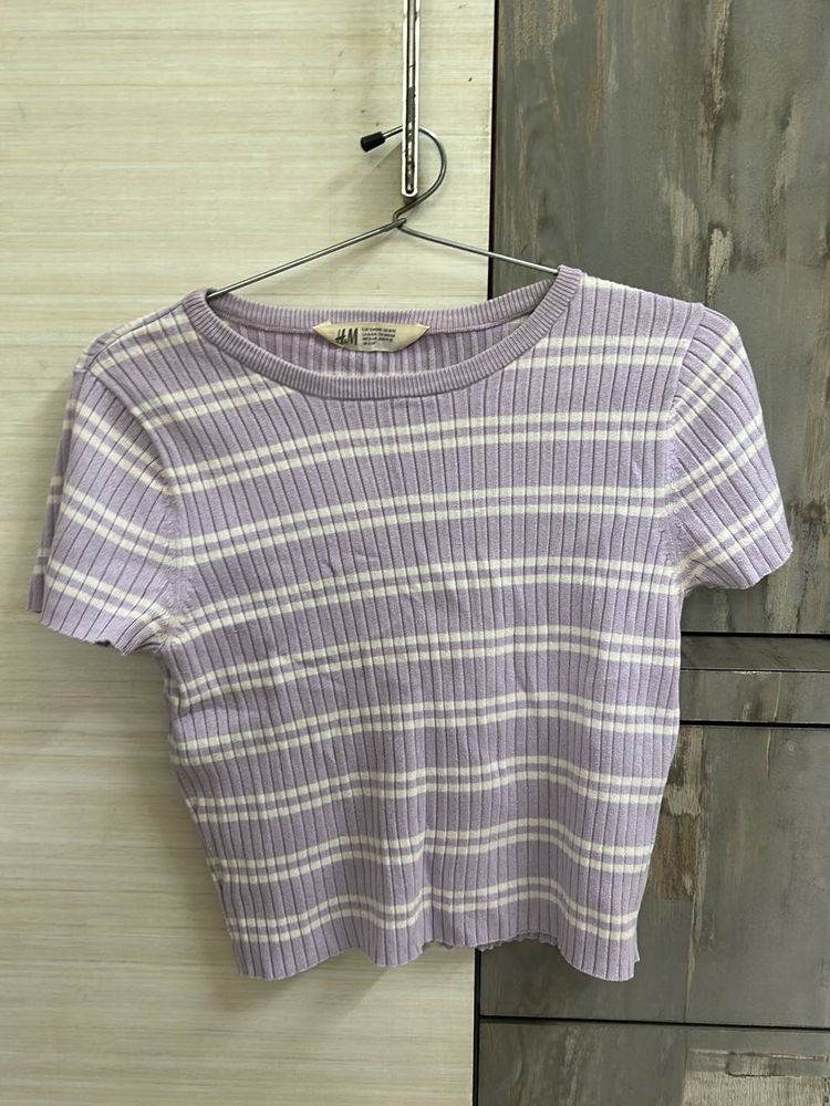 H&amp;m Lavender Basic top