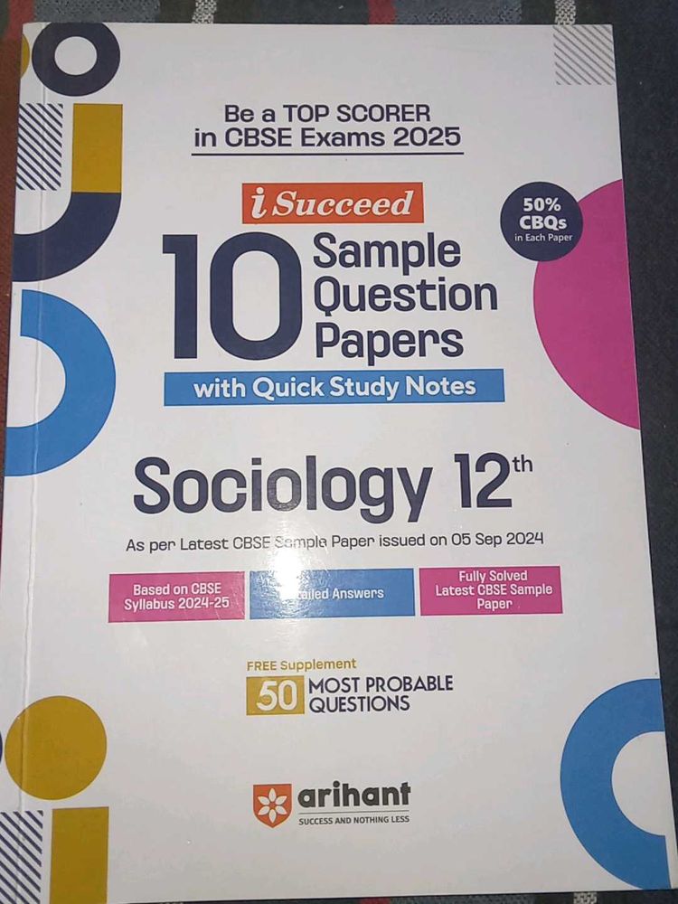 Sociology 12th Sample Paper Book
