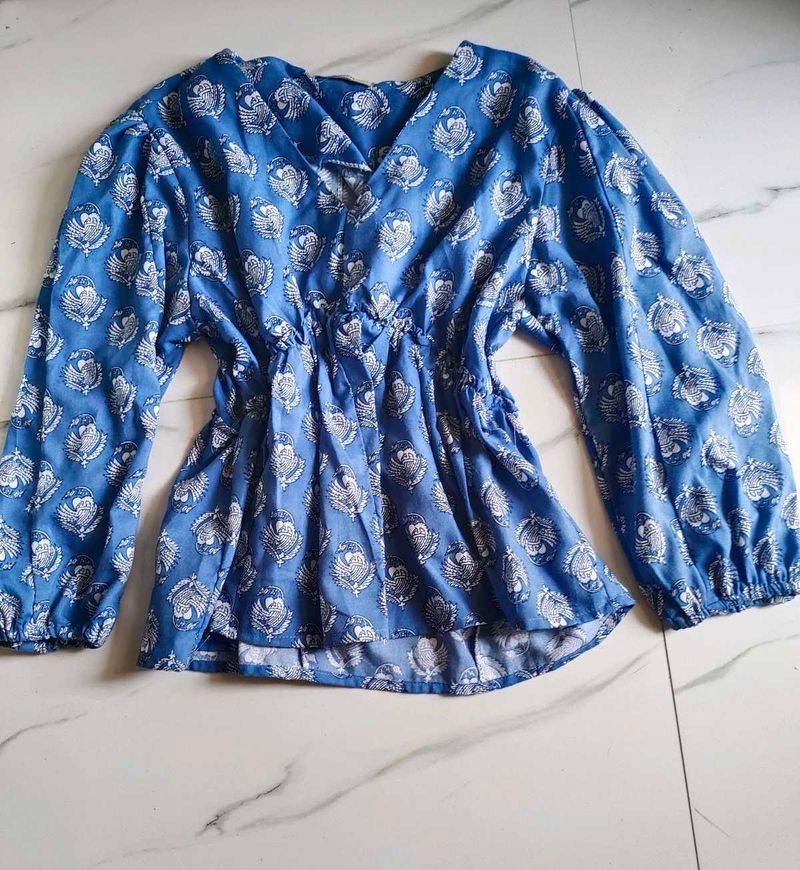 Printed Blue Top