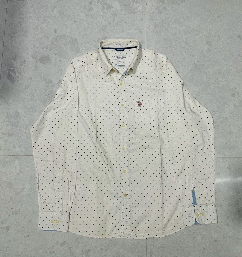Us Polo White Printed Shirt