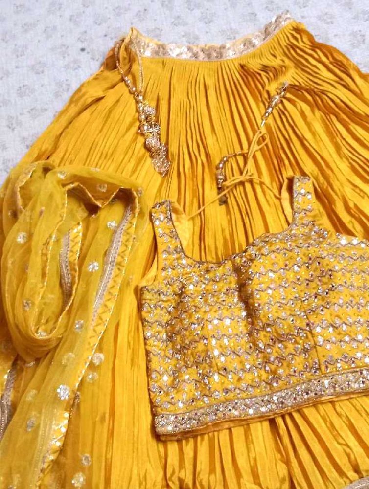 Mustard Yellow Lehenga Choli Set