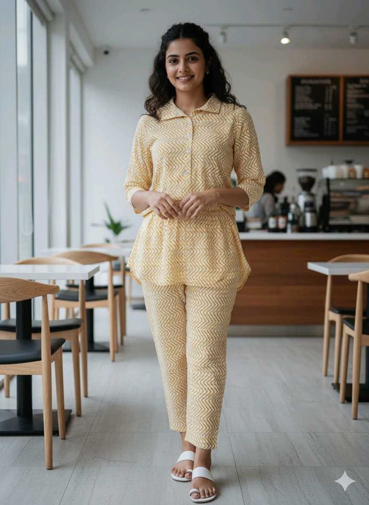 Stylish Yellow Co-ord Set - M to XXL