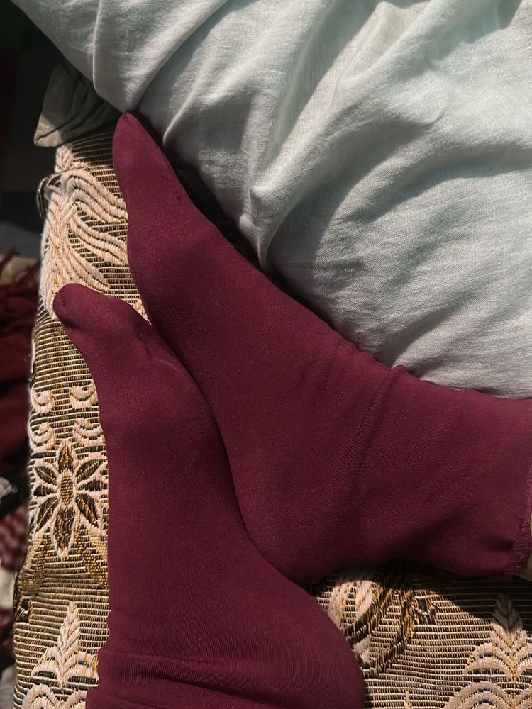 Cozy Maroon Socks