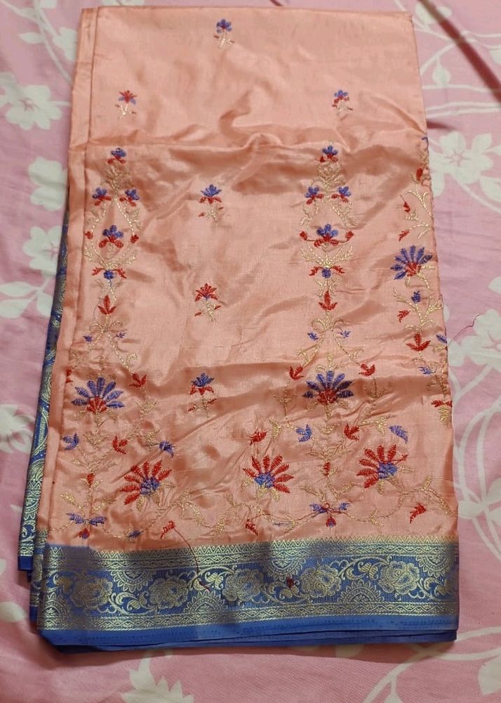 Embroidery Semi Silk Saree