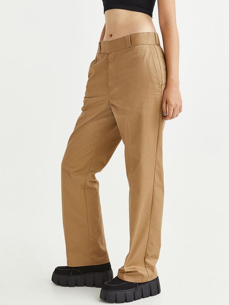 H&amp;M Khaki Straight Leg Trousers
