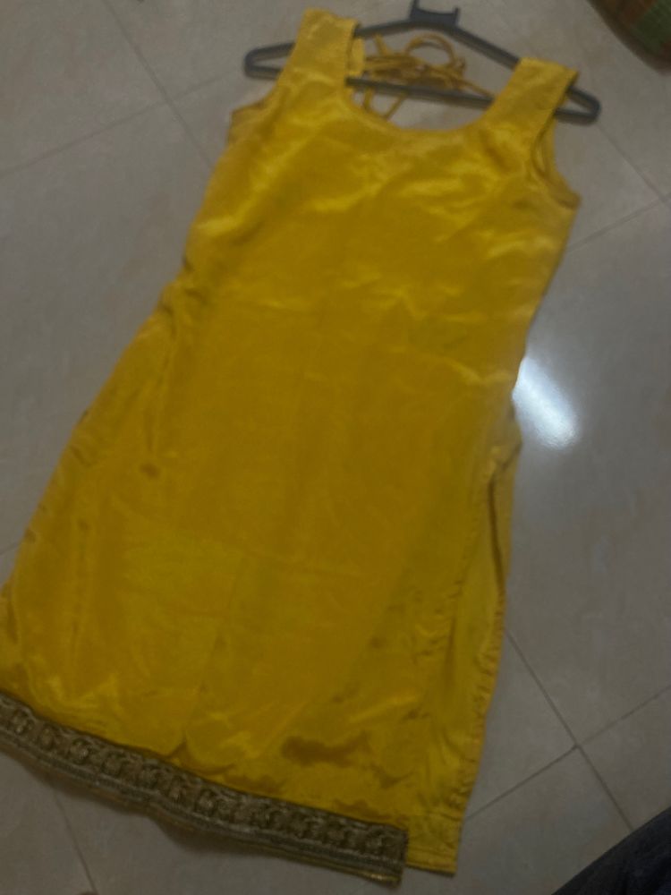 Yellow Kurti with Embellishments