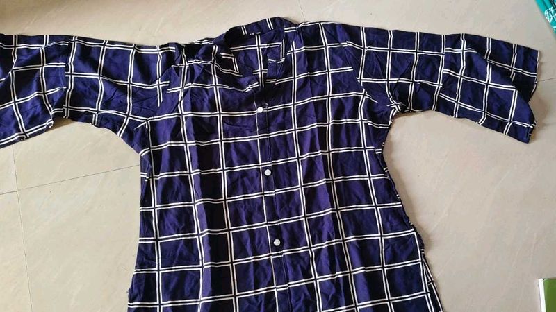 Checked Blue Kurta