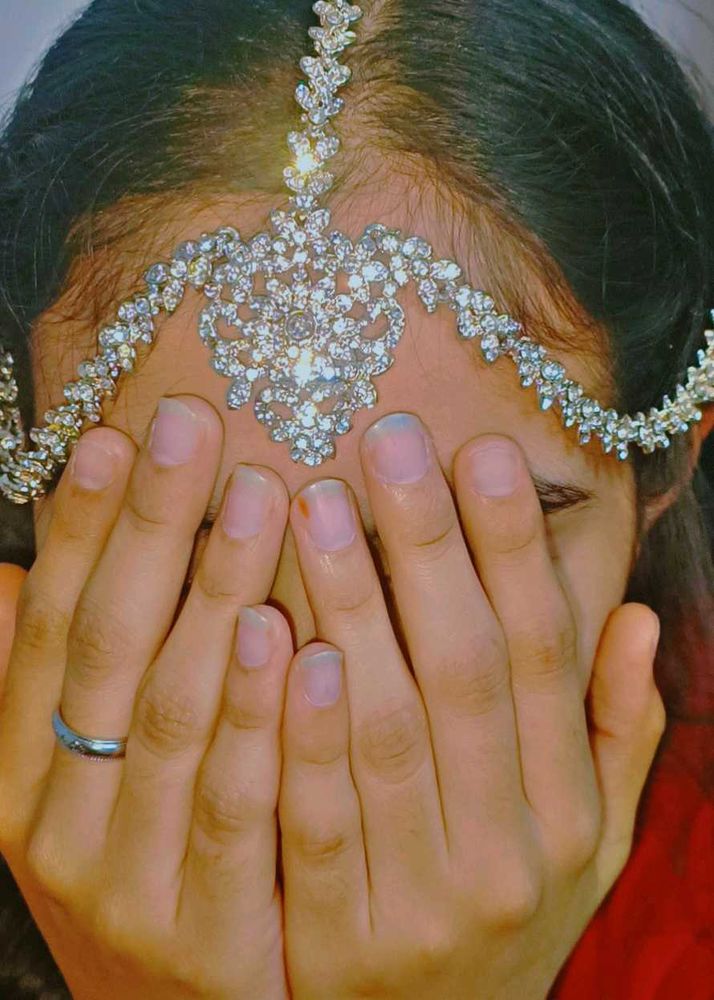 Sparkling Silver Crystal Maang Tikka