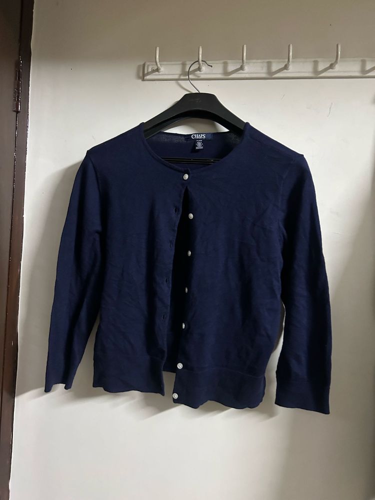 Navy Cardigan Sweater