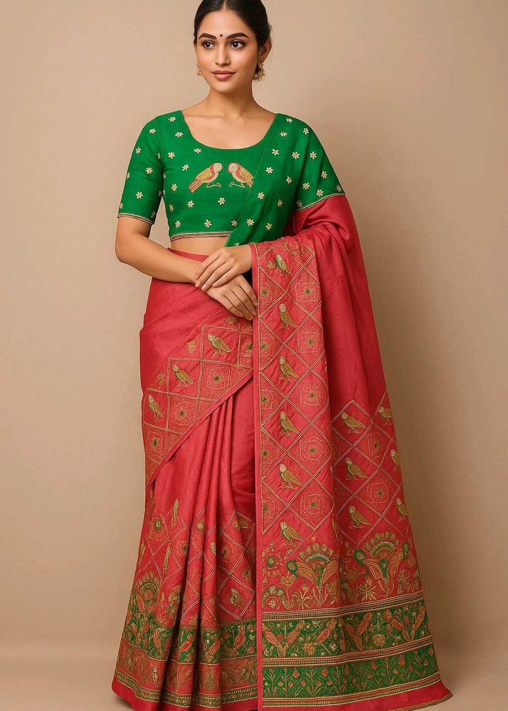 Elegant Peach Saree ( Heavy Saare)