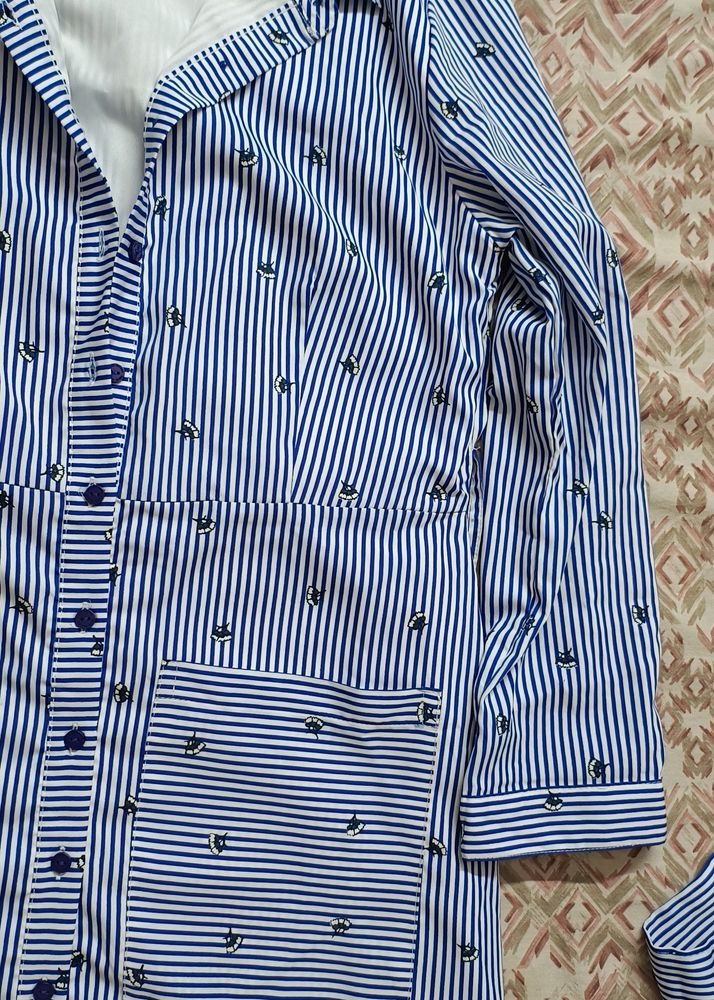 Blue Shirt Dress