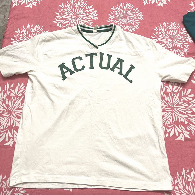 ACTUAL White V-Neck Tee