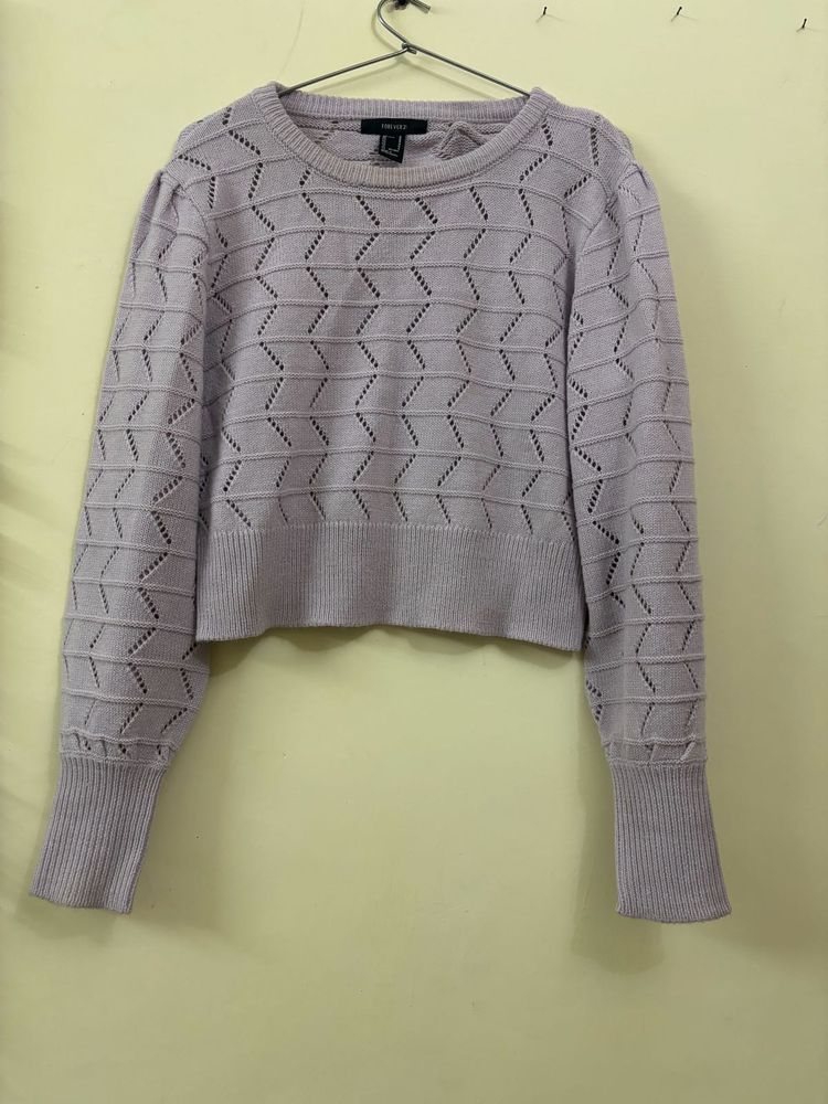 Lavender Knit Crop Top
