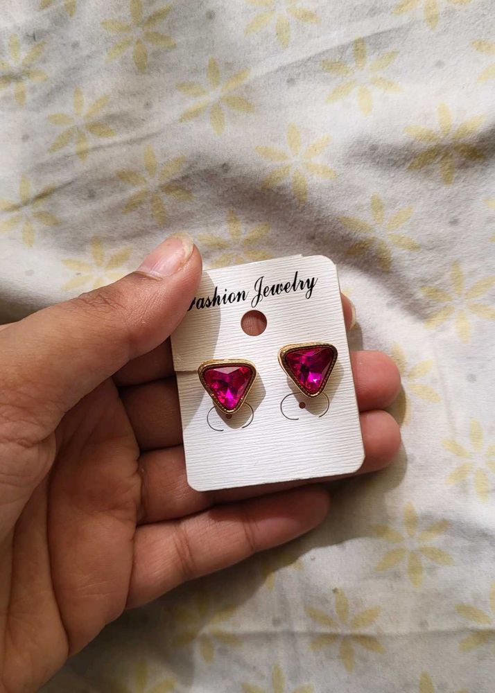 Pink And Gold Stud
