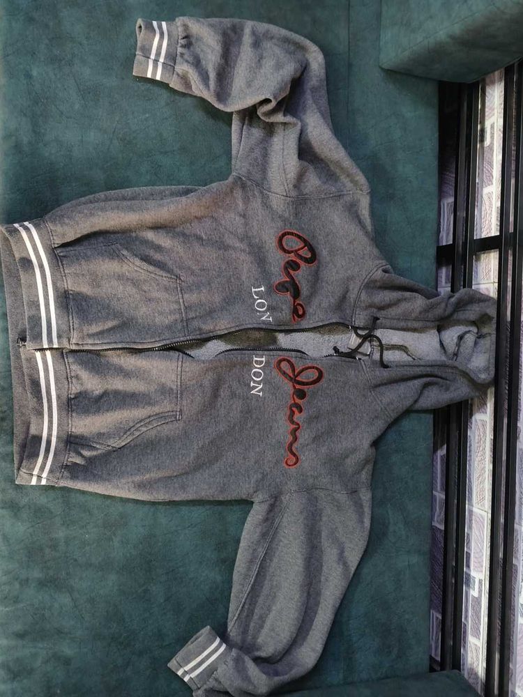 Pepe Jeans Grey Zip-Up Hoodie