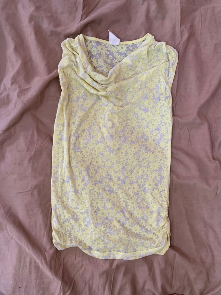 Yellow sheer dress top, pretty yello