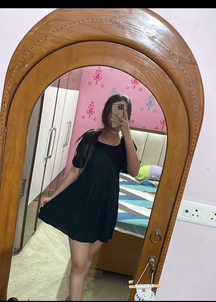 black mini dress