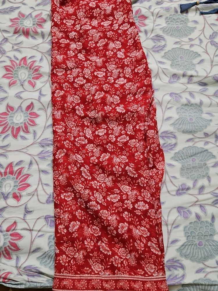 Red Floral saree
