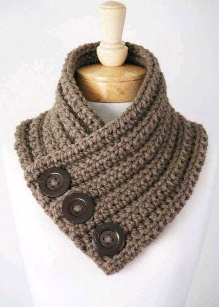 Crochet Button Scarf