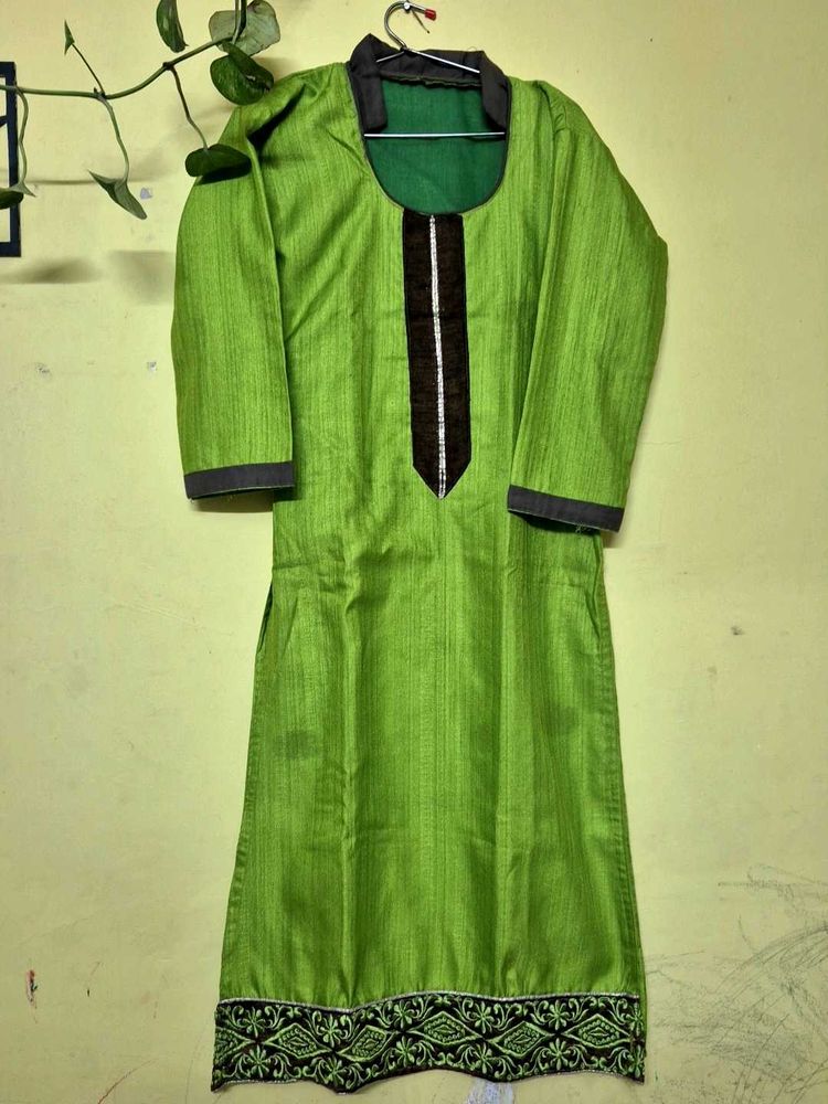 Designed Green Kurta