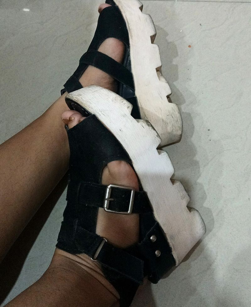 Black Boot Wedges For Women🖤