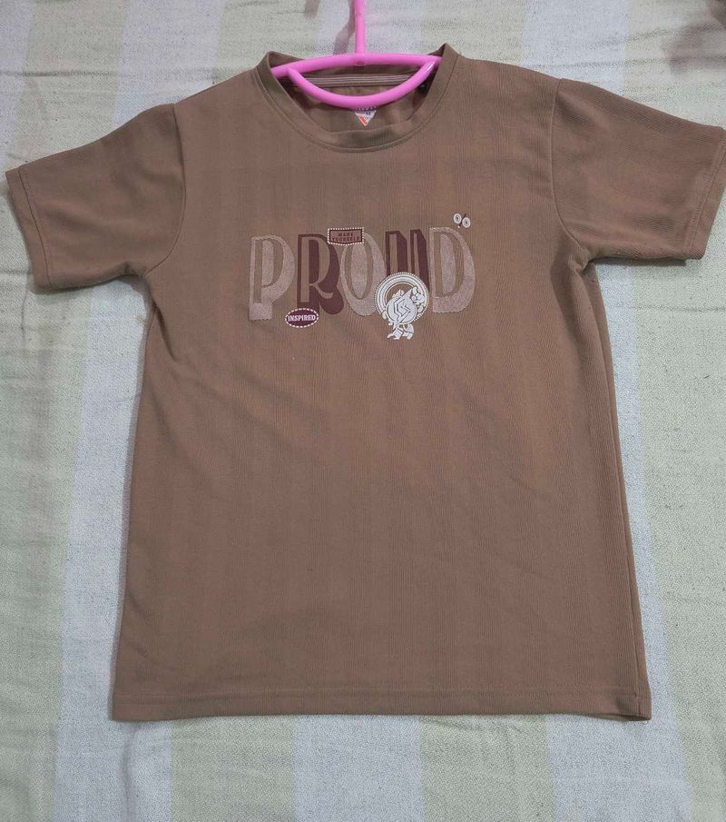 Brown Graphic Tee - &#34;Proud&#34; Design